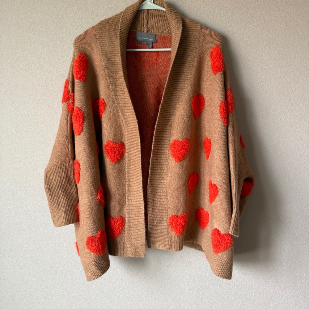 Anthropologie heart cardigan.